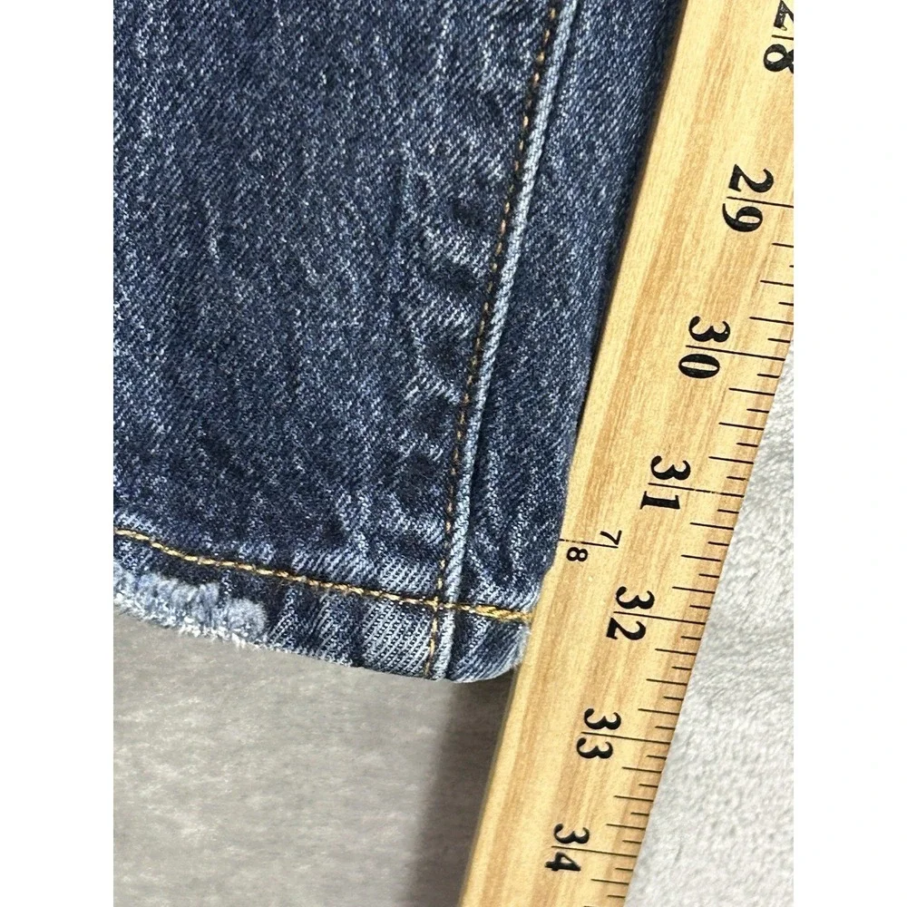 Levis 501 Buttonfly Blue Jeans Men 32x32 Grunge Denim Workwear Straight Leg
